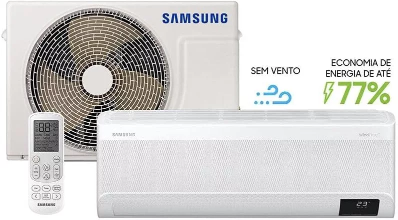 Ar-condicionado Split Inverter 12000 Btus Samsung Windfree High Wall Só Frio Ar12avhabwknaz 220v